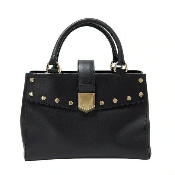 Auth JIMMY CHOO Rocket - Black Leather Handbag - Picture 1 of 8